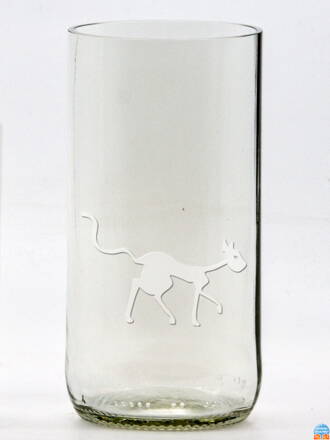 2ks Eko sklenice (z lahve od piva) velká čirá (13 cm, 6,5 cm) Tim Burton