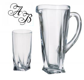 Crystalite set und vase ( QUADRO - ORBIT - LAGUNA )
