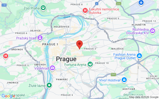Google map: Lupáčova 815/14, Praha 3, Hlavní město Praha